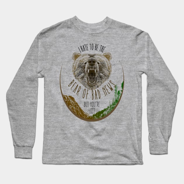 Bear of Bad News Long Sleeve T-Shirt by ThreeHaresWares